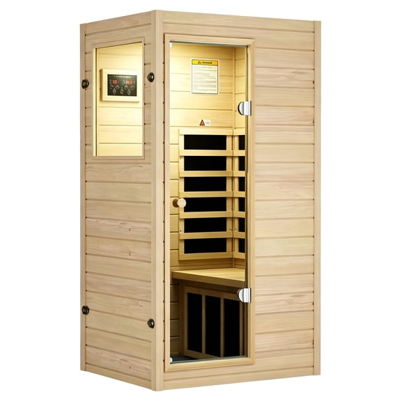 1 Person Far Infrared Sauna, Low EMF Indoor Dry Home Sauna, 950W