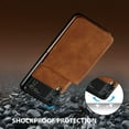 thumbnail image 2 of Premium PU Leather Flip Folio Case for Samsung Galaxy Z Flip 4, [One-Piece] [Anti-Slip] [Scratch Resistant] Slim Flexible Protective Card Slot Shockproof Wallet Cover - Brown, 2 of 16