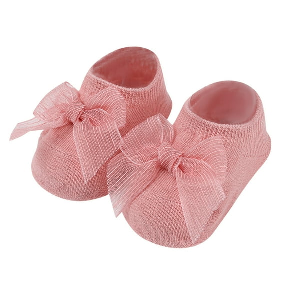 ANINEO Baby Girls Mary Jane Flats with Bowknot Floral Princess Wedding Dress Shoes Soft Crib First Walkers