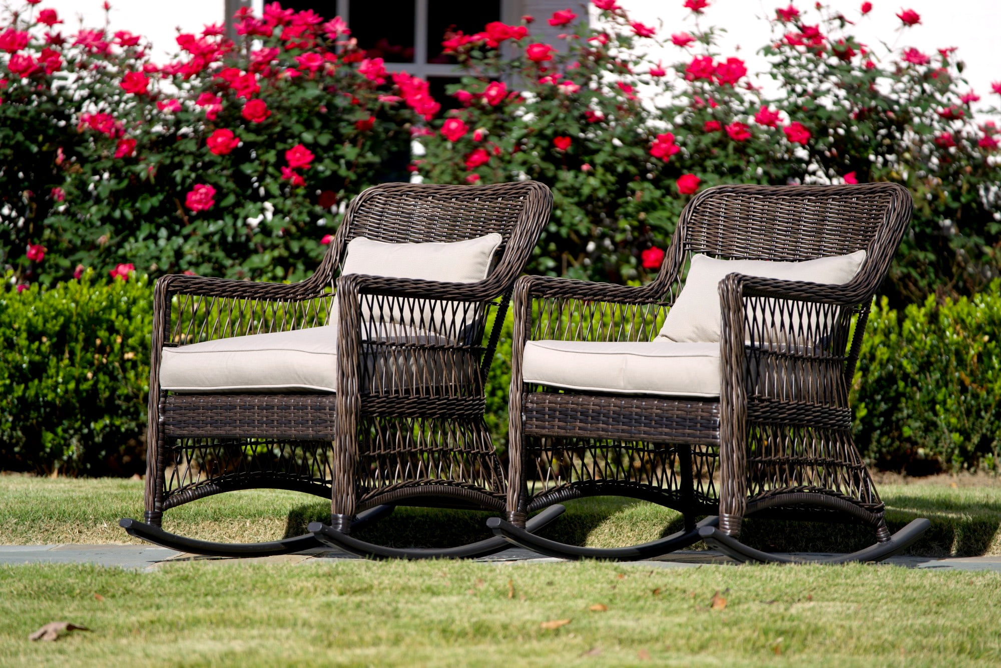 Pearson Pair of Outdoor Wicker Rocking Chairs - Walmart.com - Walmart.com