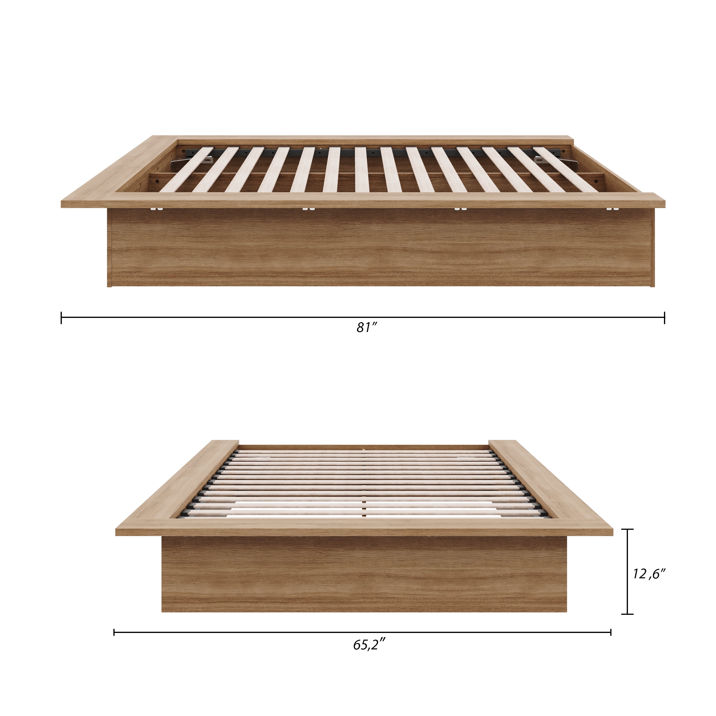 Nexera Malibu Full Size Platform Bed, Brown Oak