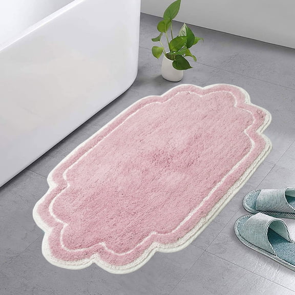 Home Weavers Radiant Bathroom Rug Toilet Rugs U Shaped Contour,Extra Thick Toilet Rug, Non-Slip Contour Mat for Bathroom, 100% Cotton Soft, Absorbent Water, Machine Washable, 20"x20" Contour, Blue
