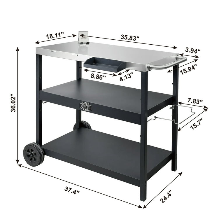 Expert Grill Outdoor Food Prep Cart with Wheels photo 5