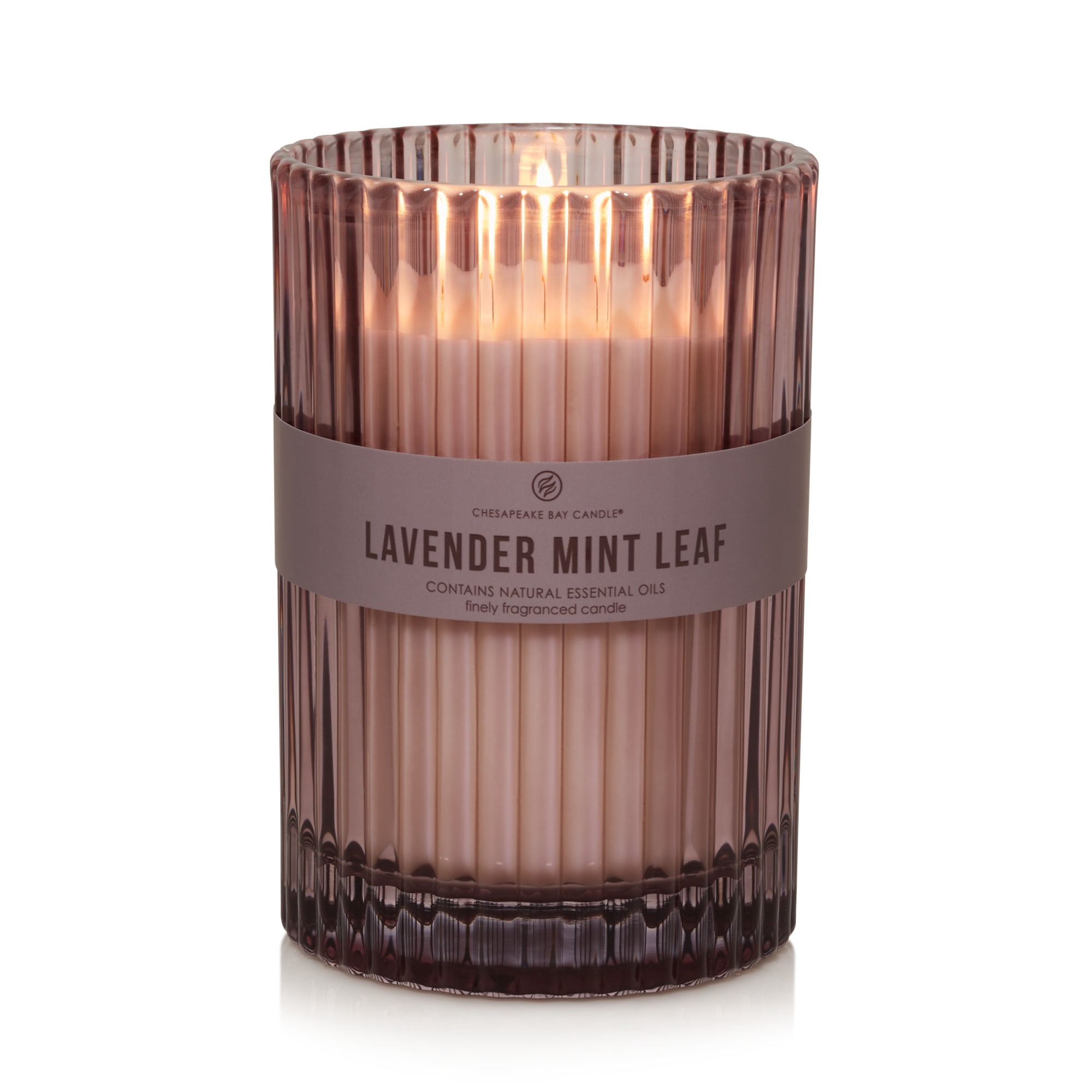 Chesapeake Bay Candle Minimalist Collection Lavender Mint Leaf - 12.7oz Large Ribbed Glass Jar Candle