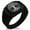 Black, variant on Stainless Steel Celtic Knot Tree of Life CZ Ribbed Needle Stripe Pattern Biker Style Polished Ring