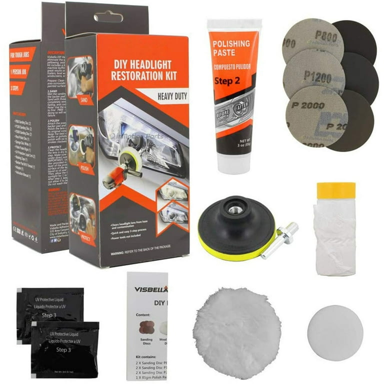 VALSEEL Headlight Preparation Set,headlight Restoration Kit for