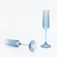 thumbnail image 3 of Efavormart 12 Pack Vintage Ribbed Champagne Flutes 4oz Transparent Dusty Blue – Disposable Plastic Toasting Glasses, 3 of 3