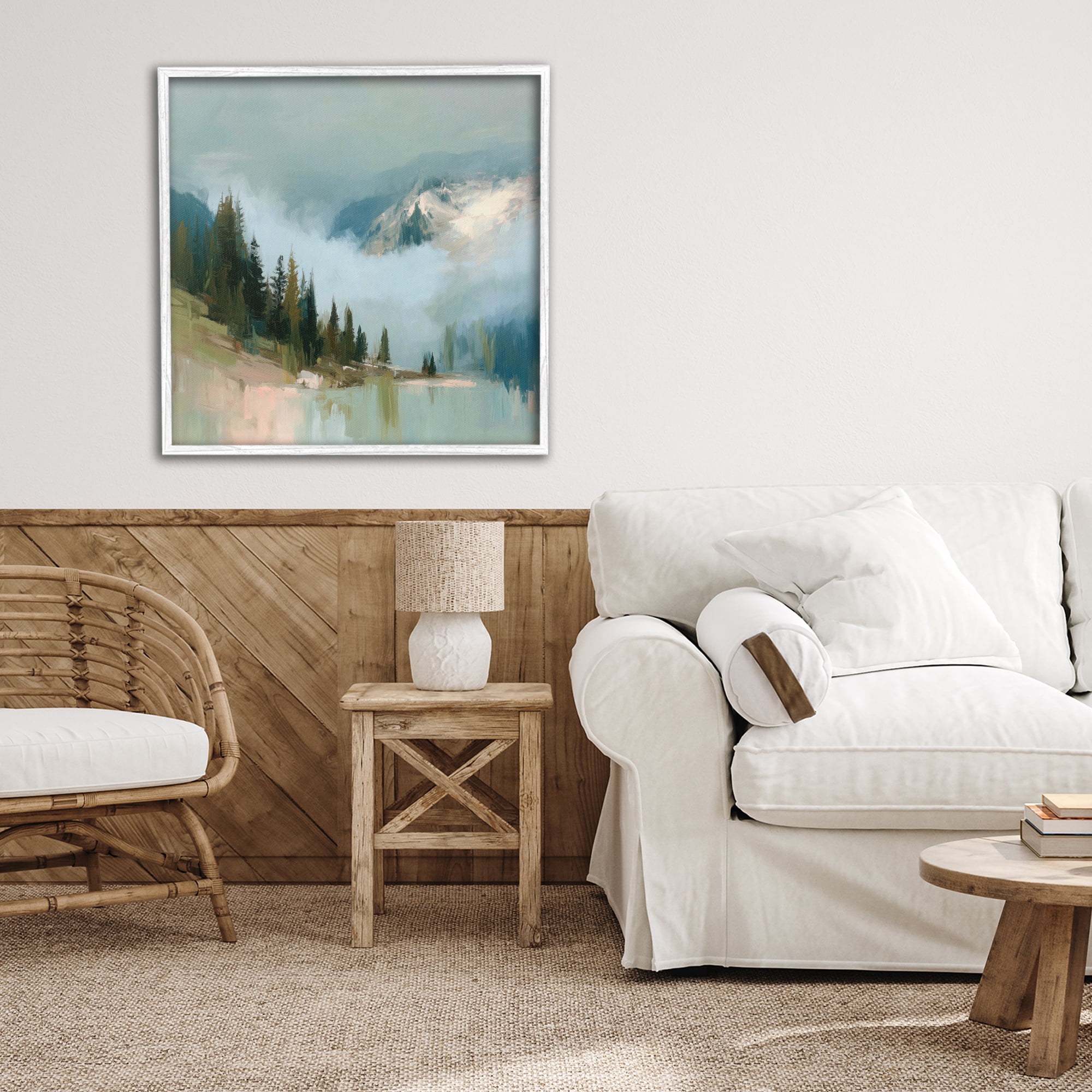 Stupell Industries Fog On The Mountains White Framed Giclee Art, design by Kim Curinga
