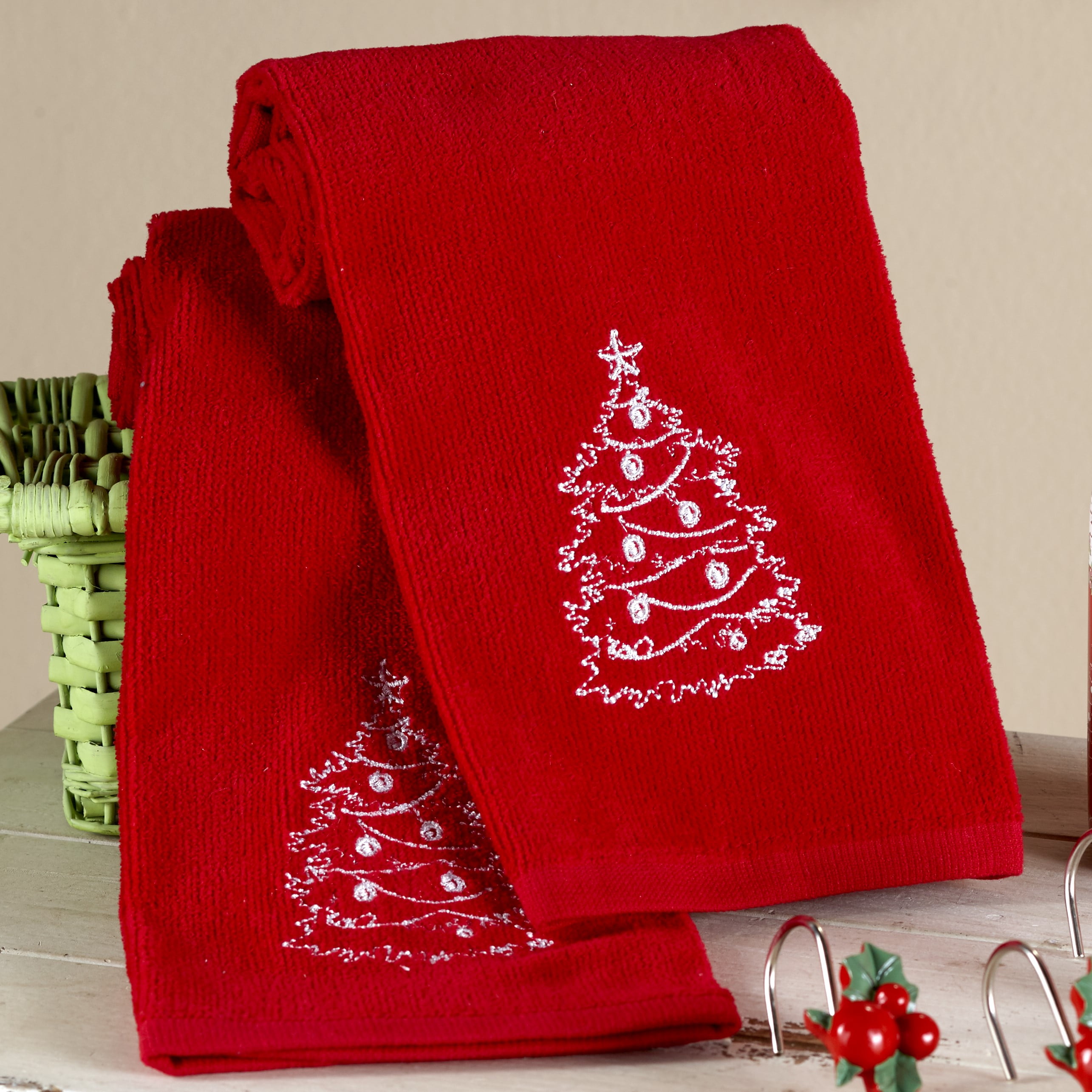 christmas holiday bath towels