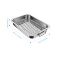 thumbnail image 4 of 1 Ensemble Plateau de Cuisson en Acier Inoxydable avec Grille Pratique Plat de Cuisson, 4 of 8