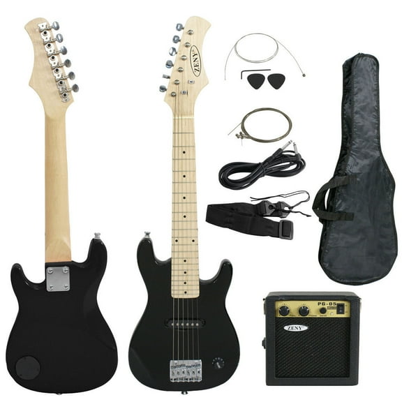 ZenStyle Kids Beginner Accessories Pack with 5W Amp Case 30" Electric Guitar, Black