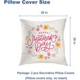 thumbnail image 5 of Happy Mother Day Throw Pillow Covers,Colorful Flowers Decorated Wreath Decorative Pillow Covers Digital Printing Blended Fabric for Couch Sofa Bed Invisible Zipper 20X20 in, 5 of 6