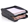 thumbnail image 1 of Mintra Office Plastic Desk Organizers 2pk (Black, Letter Tray), 1 of 4