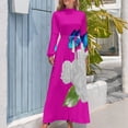 thumbnail image 4 of Vestido largo con rosas peonías azules y rosas fuertes Vestidos largos con velo Vestidos para fiesta de graduación, 4 of 5