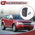 thumbnail image 2 of Cubierta de Pomo de Cambio de Marcha Única para Automóviles, Protector de Mango de Cambio para Dodge Journey 2011-2020 Negro Azul Cuero Sintético, 2 of 6