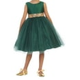 thumbnail image 3 of Big Girls' Glitter Tulle Sequin Holiday Party Wedding Flower Girl Dress Green Size 16.5 (K498D), 3 of 4