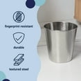 thumbnail image 4 of happimess Remi Modern Classic Textured Steel 2-Gallon Wastebasket, Brushed Steel, HPM1112C, 4 of 7