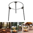thumbnail image 5 of harayaa Campfire Tripod Open Fire Cooking Stand BBQ Pan Folding Camping Tripod Grill 19cm Single Ring, 5 of 6