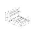 thumbnail image 4 of Bed - Queen Size - Bedroom - Upholstered - Gray Linen Look, 4 of 11