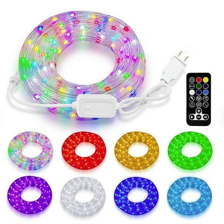 RGB Color Changing Chasing LED Rope Light with Sparkle Effects - 120 Volt - 25 Feet