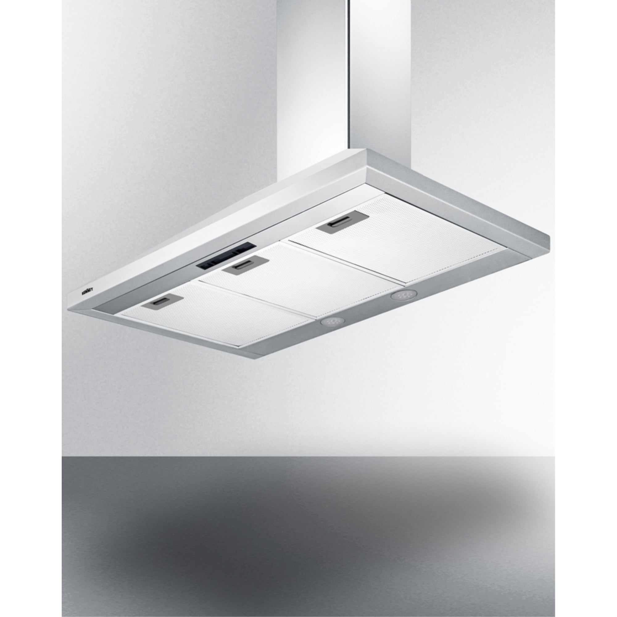 36" wide European style convertible wall-mount range hood in stainless steel
