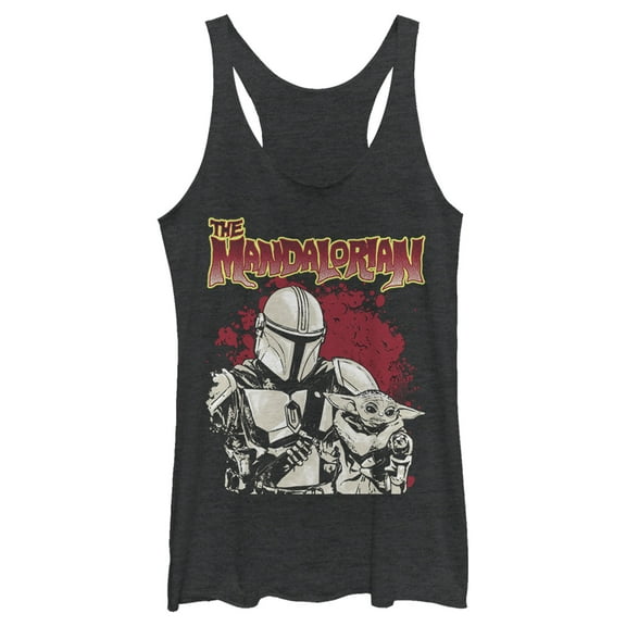 Women's Star Wars: The Mandalorian Strong Attachment Racerback Tank Top Black Heather 2X Large