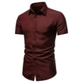 thumbnail image 3 of ZQUUVOU Men's Summer Solid Pocket Formal Business Shirt Short Sleeved Shirts Khaki, 3 of 3
