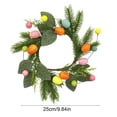 thumbnail image 2 of Eoozwa Rattan Easter Egg Wreath 10 Inch with Colorful Eggs and Butterflies for Holiday Party Door Wall Garland Decoration, 2 of 6