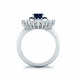 thumbnail image 4 of HeartsAndYou 3ct Round Cut Natural Sapphire Sunburst & Moissanite Ring 14k SOLID White Gold, 4 of 9