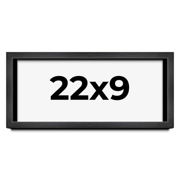22x9 Shadow Box Frame Grey Charcoal Black | 0.875 Inches Deep | Wood Shadowbox Display Frame | UV