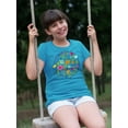 thumbnail image 2 of Circle Of Flowers T-Shirt Juniors -Image by Shutterstock,  x-Large, 2 of 4