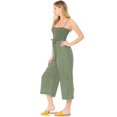 thumbnail image 2 of Love Tree Women's Juniors Smocked Culotte Chambray Jumpsuit (Olive, Large), 2 of 2