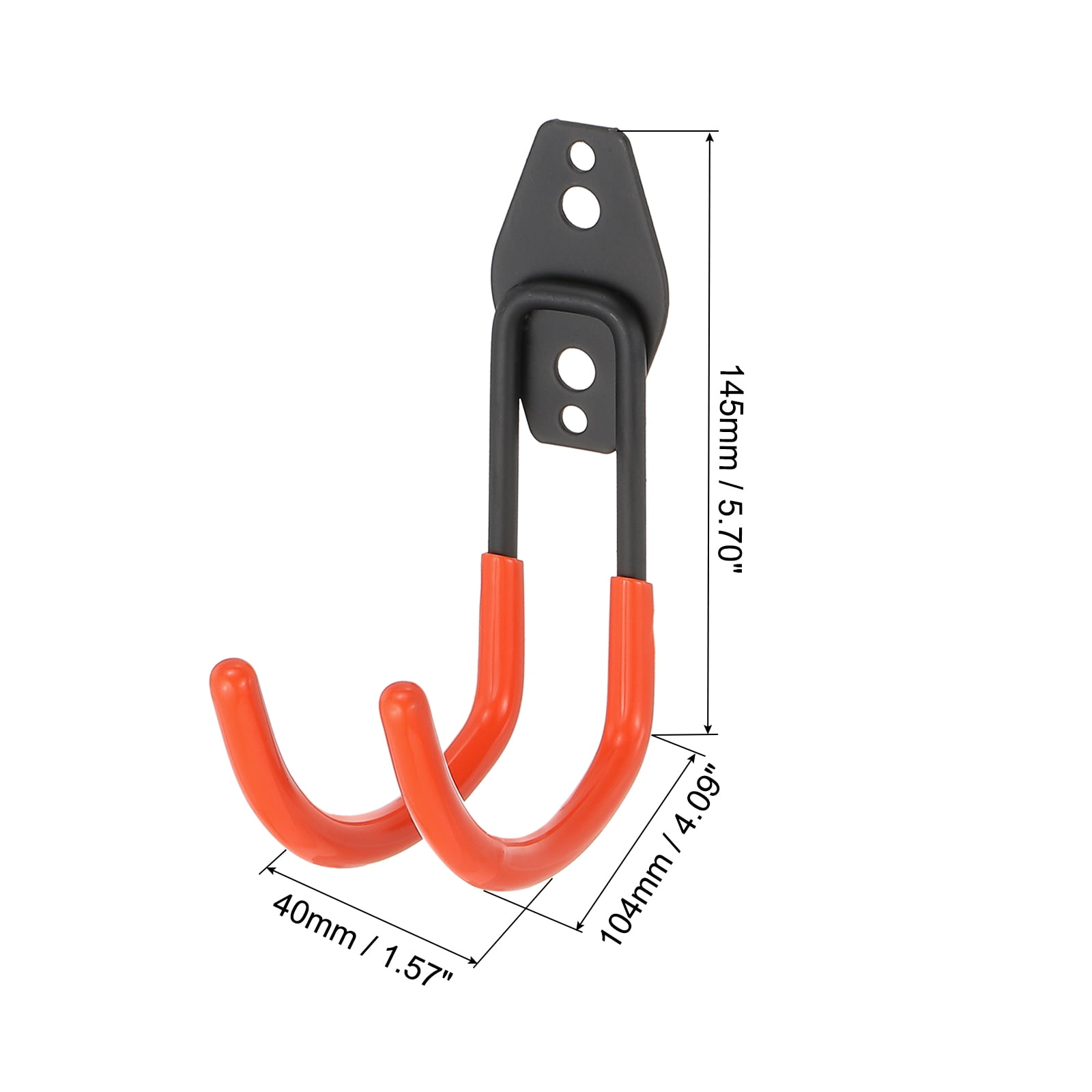 Unique Bargains Heavy Duty Garage Hooks Wall Mount Hanger 1.57"x4.09"x5.71" Red