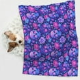 thumbnail image 6 of Yiaed blue Skull purple flower1 Print Dog Blankets-Cat Blanket Washable for Couch Protection,Puppy Blanket, Soft Plush Reversible Throw Furniture Protector-Large, 6 of 8