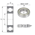 thumbnail image 4 of Unique Bargains 6007ZZ Deep Groove Ball Bearings 35x62x14mm 1 Pc Lubricated Bearings Scooter Skateboard Wheel, 4 of 6
