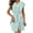 Green, variant on Women's Terry Home Cloth Bathrobe Short Sleeve Absorbent Quick Dry Pajamas with Waist Belt and Pocket Pink