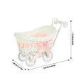 thumbnail image 4 of 2025 New Woven Rattan Stroller Flower Basket Vintage Carriage Shaped Decorative Basket For Weddings,Baby Showers,Floral Arrangements Decor, For Flower Girl 9.5X6.7In, 4 of 9