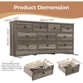 thumbnail image 6 of VVFLU Farmhouse 10 Drawers Dresser for Bedroom,Gray Dresser Chest of Drawers, Wood Storage Dressers with Deep Drawers, Wide Modern Dressers & TV Stand for Living Room, Closet, Hallway, 6 of 7