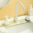 thumbnail image 2 of Faucet Guard & Draining Mat, 2024 Upgraded Kitchen Sink Splash Guard, 5° Slope Silicone Draining Mat for Kitchen Sink, with Soap Dispenser & Sponge Holder, Water Drip Catcher Tray (Gray), 2 of 5