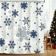 thumbnail image 4 of CaiYueKe Winter Shower Curtains for Bathroom Snowflake Shower Curtain Christmas Bathroom Decor Winter Holiday Washable Durable Fabric Bathroom Curtains 71x35.4 Inch, 4 of 7