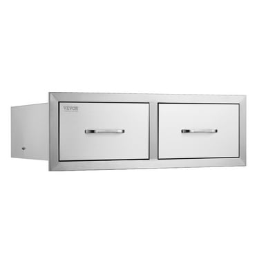 VEVOR 30" Double BBQ Drawer (Stainless Steel) - Outdoor Kitchen Storage