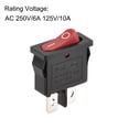 thumbnail image 3 of Interruptor de palanca mini barco interruptor de palanca rojo para barco coche marino ON/OFF AC 250V/6A 125V/10A, 2 piezas, 3 of 4