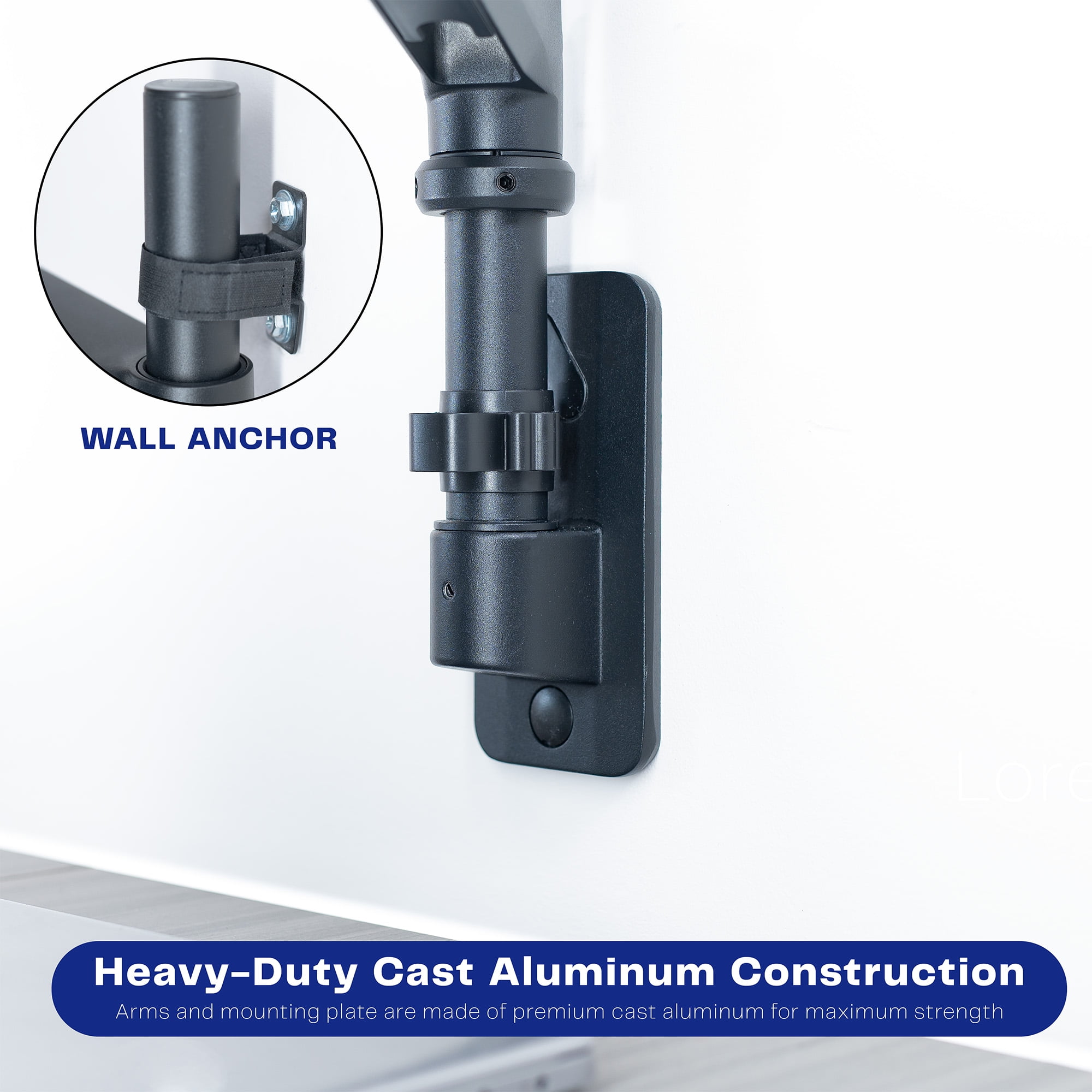 VIVO Dual Pneumatic Monitor Wall Mount, Fits Ultrawide Screens up to 49"