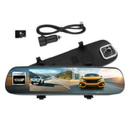 (2 pack) YADA Roadcam Mirror 1080p Mirror Mount Dash Cam, Universal Compatibility with Smart G-Sensor, 4.7 Monitor, adjustable Lens, Wide Angle View, BT533147