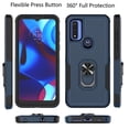 thumbnail image 2 of For Motorola Moto G pure/ G Power (2022) Case, 2 in 1 Phone Case for Moto G pure/ G Power（2022), Takfox Rubber & Rugged Shockproof Protection Heavy Duty with Ring Stand Kickstand Cover,Blue, 2 of 8