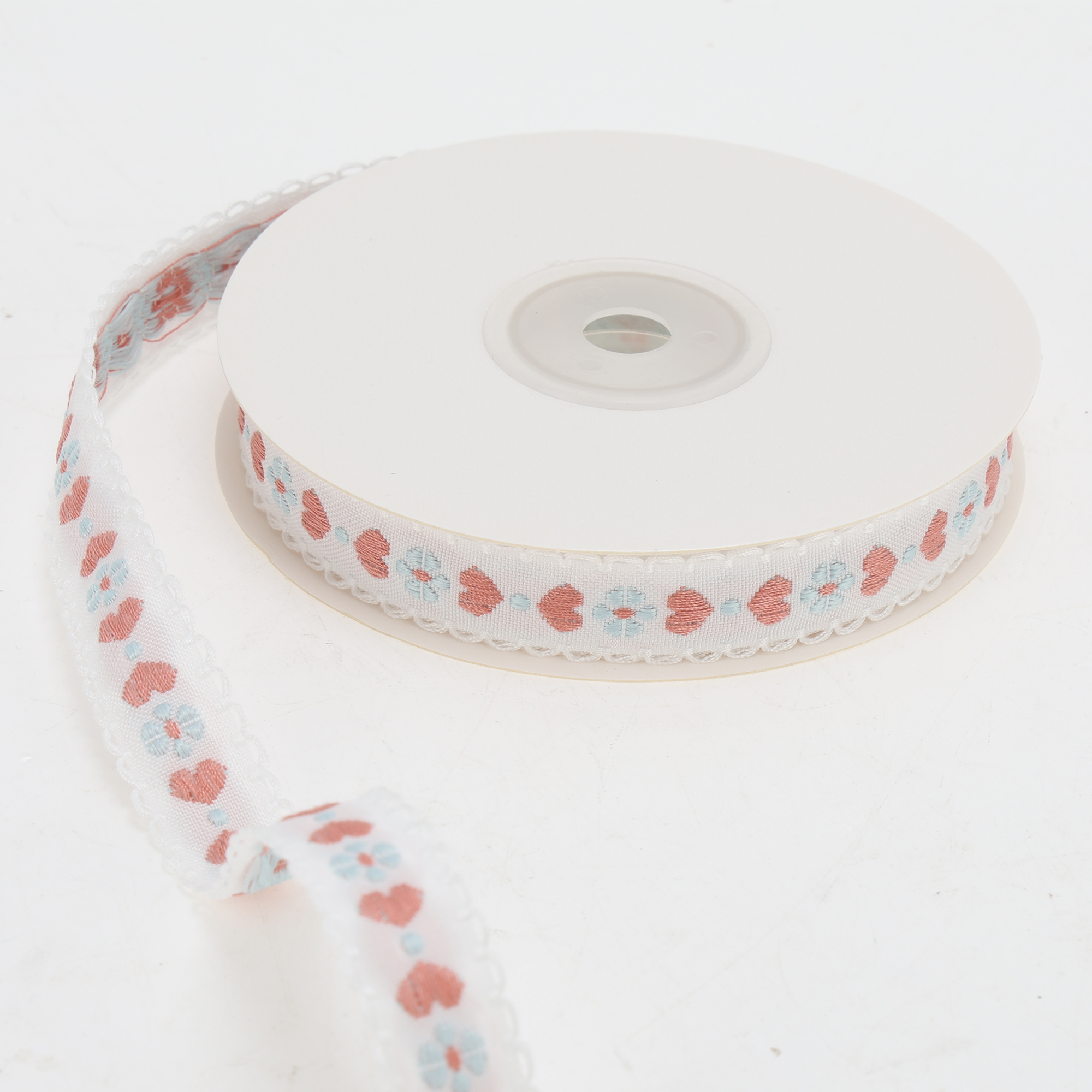 Unique Bargains 0.39in by 29.53ft Flower Ribbon for Crafts Orange, Pink, Light Blue