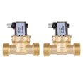 thumbnail image 1 of Shisuyan 2pcs Brass Solenoid Valves Normally Closed Water Inlet Solenoid Valves, 1 of 8