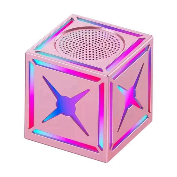 HOT! Wireless Mini Outdoor Speaker with RGB Colorful Light Woofer Stereo Portable Subwoofer Atmosphere BT Sound Box Pink