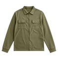 thumbnail image 5 of TOUMENY Men Zip Up Jacket Casual Lightweight Slim Fit Collared Long Sleeve Coat with Pocket Outdoor Travel Spring Fall Winter Jackets for Men Army Green XXXL, 5 of 7