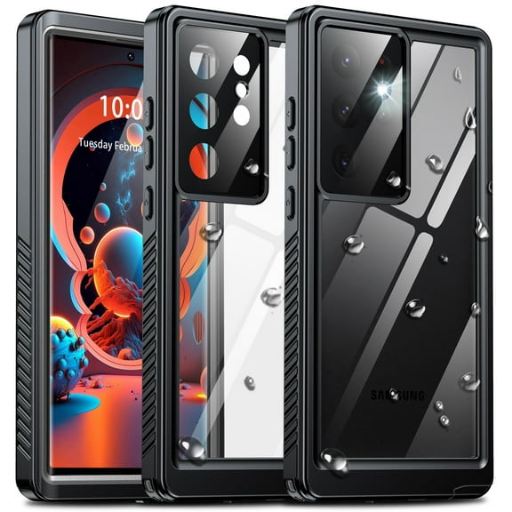 ANTSHARE for Samsung Galaxy S23 Ultra Case, Built-in Screen&Camera Protector, Full Body Protection Waterproof Heavy Duty Rugged Case for S23 Ultra-Black